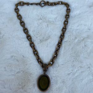 Extasia brass cameo necklace